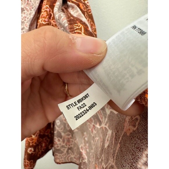 J. Crew Collection Cross Back Ruffle Midi Dress Vtg Vines Burnished Pecan 6 NEW - Picture 11 of 16